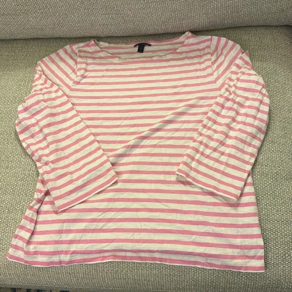 J Crew Stripe Boat Neck Tee - Picture 1 of 4
